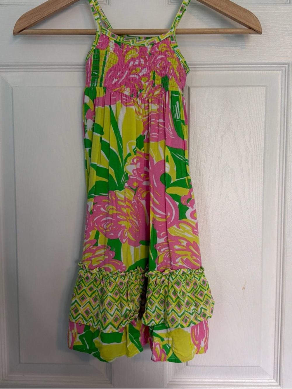 Lilly Pulitzer Pink, Green & Yellow Floral Toddler Dress